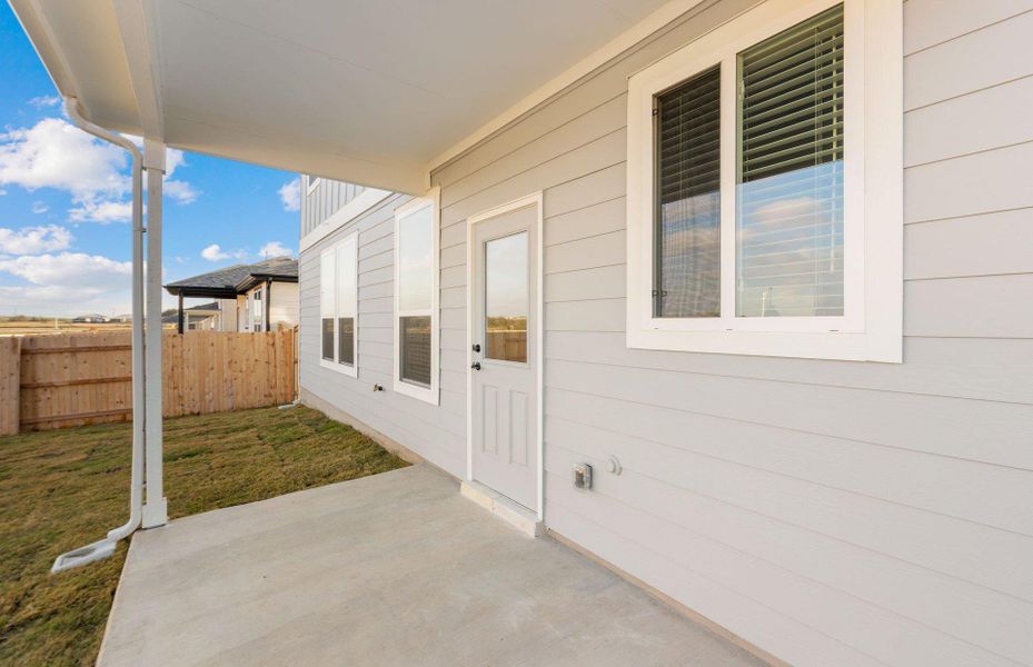 Exterior details and patio area of a home in Patterson Ranch, Georgetown (Image 16). Exterior details and patio area of a home in Patterson Ranch, Georgetown (Image 16).