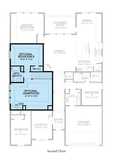 2D floor plan layout for the Bentley by Landon Homes in Dominion Estates, Frisco, TX (Image 26).
