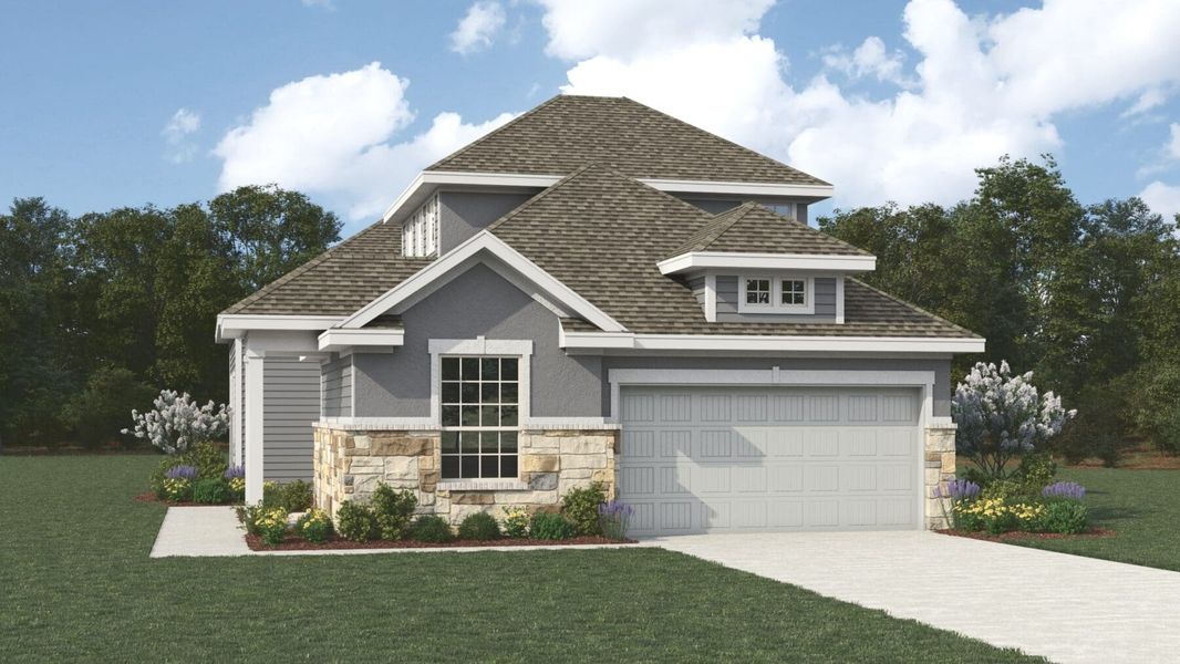 Elmhurst Floor Plan in Nolte Farms, Seguin | Sitterle Homes Elevation A Elmhurst Floor Plan in Nolte Farms, Seguin | Sitterle Homes Elevation A