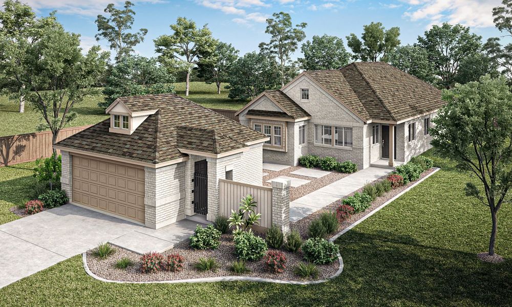 Representative exterior photo of a completed home built from the Clements by Pacesetter Homes in Elevon, Lavon, TX (Image 28).