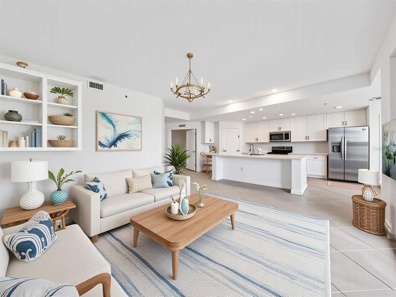 Furnished interior view inside a new home in , Venice (Image 11). Furnished interior view inside a new home in , Venice (Image 11).