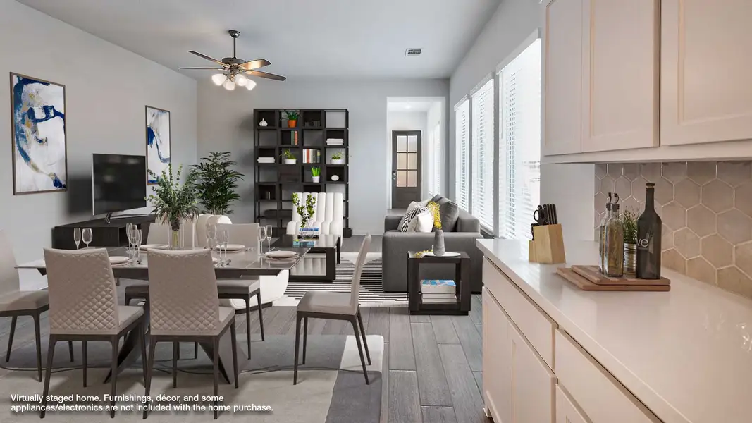 Representative furnished interior of a home built from the 1736W by Perry Homes in Santa Rita Ranch Tierra Rosa, Liberty Hill (Image 3).