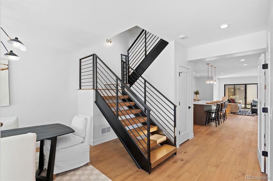 Steel Stairs with Butcher Block Treads