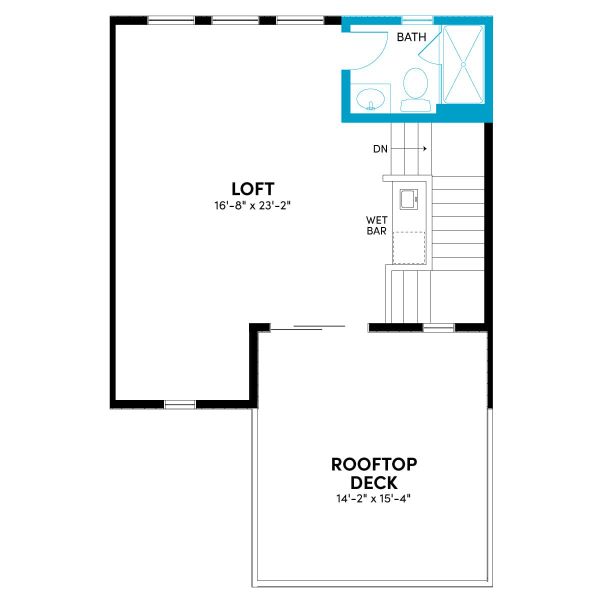 Floor 3: Optional Bath at 3rd Level Loft