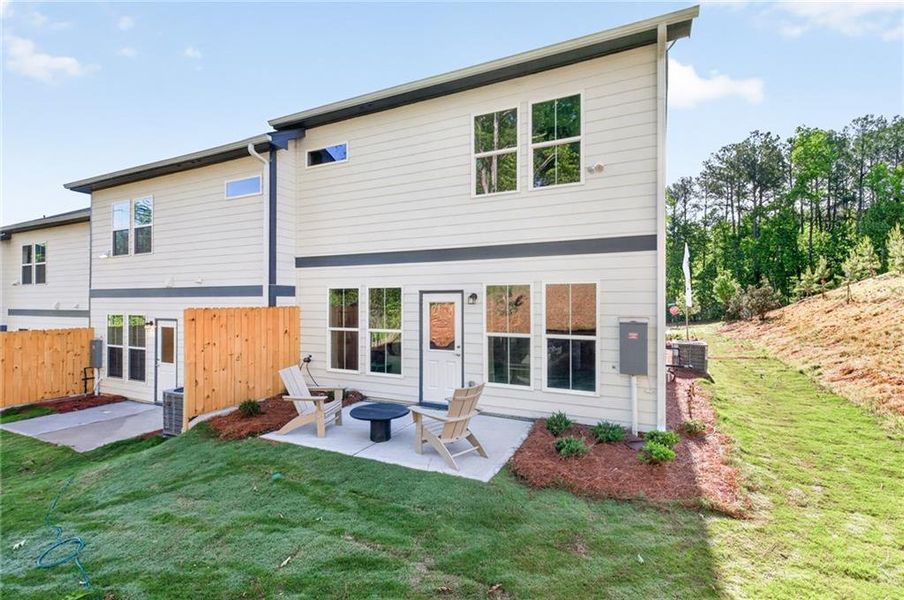 Exterior details and patio area of a home in Ansley Towns, Cumming (Image 4).