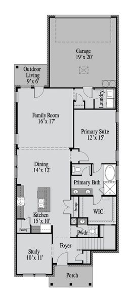 2D floor plan layout of this home in Edgewater, Fate, TX (Image 2). 2D floor plan layout of this home in Edgewater, Fate, TX (Image 2).