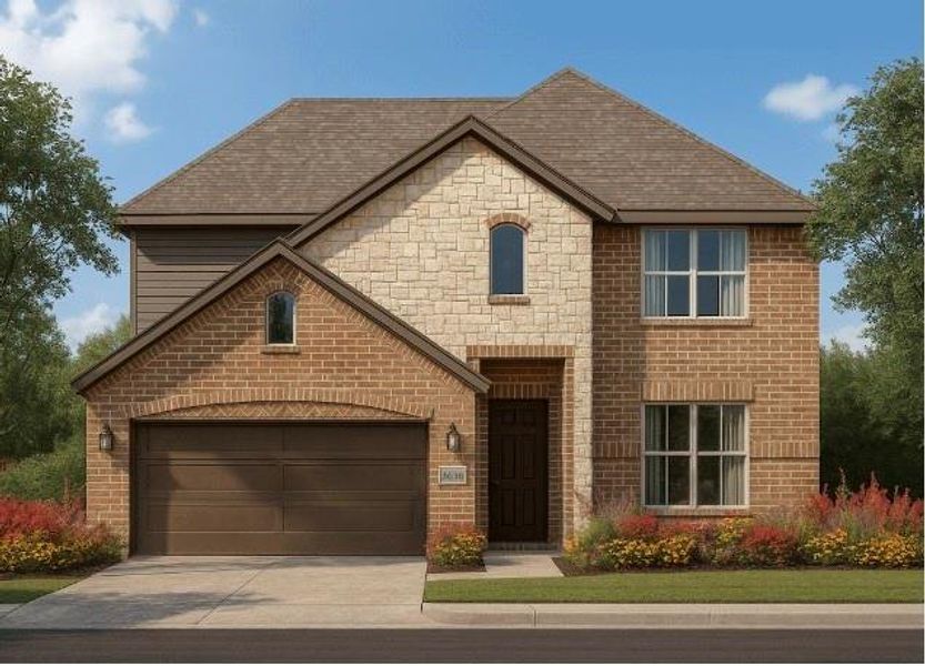 Front exterior of a new home in , Kaufman, TX, highlighting curb appeal (Image 1).