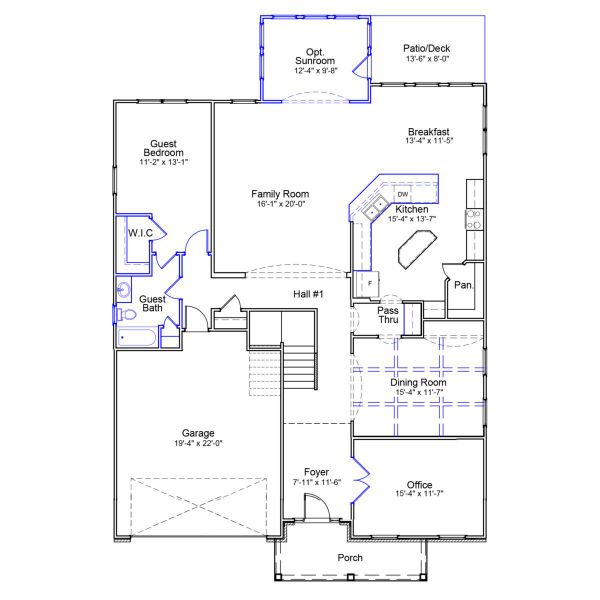 2D floor plan layout of this home in Georgias Landing, Raleigh, NC (Image 5).