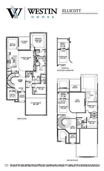 2D floor plan layout of this home in Candela – 50', Richmond, TX (Image 2).