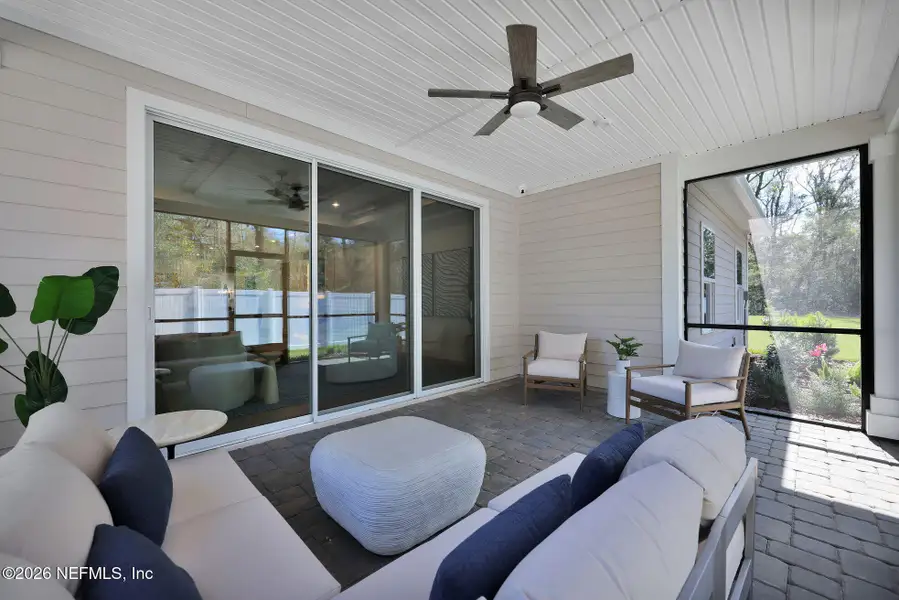 Exterior details and patio area of a home in Landing at Olde Florida, St. Augustine (Image 3).