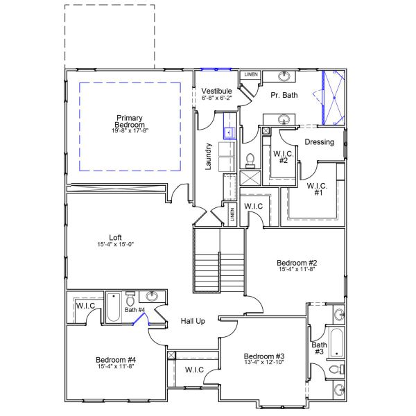 2D floor plan layout of this home in Timberland Grove, Anderson, SC (Image 3).