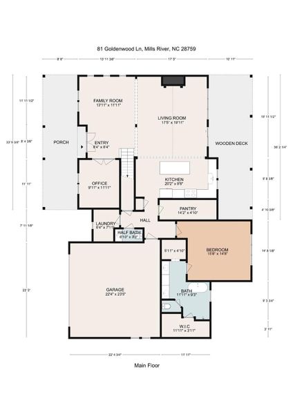 2D floor plan layout of this home in , Mills River, NC (Image 5).