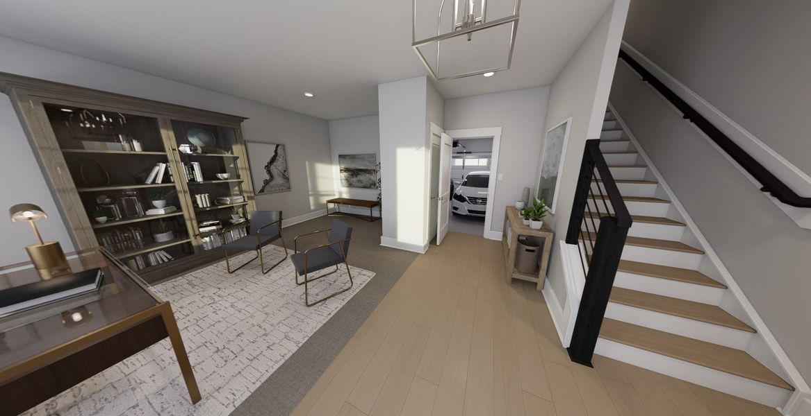 Representative furnished interior of a home built from the Atlas - Midtown Collection by Baker Residential in Atwater Station - Midtown Collection, Fuquay Varina (Image 23).