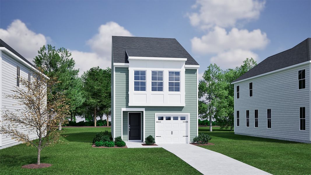 Front exterior of a new home in Laurinton Farms, Hopkins, SC, highlighting curb appeal (Image 1). Front exterior of a new home in Laurinton Farms, Hopkins, SC, highlighting curb appeal (Image 1).
