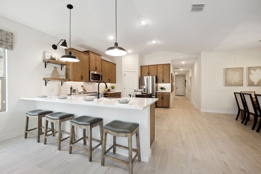 Gorgeous cabinets with brushed matte black pulls