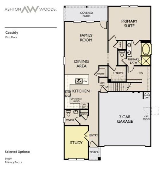2D floor plan layout of this home in Covered Bridge, Hutto, TX (Image 2).
