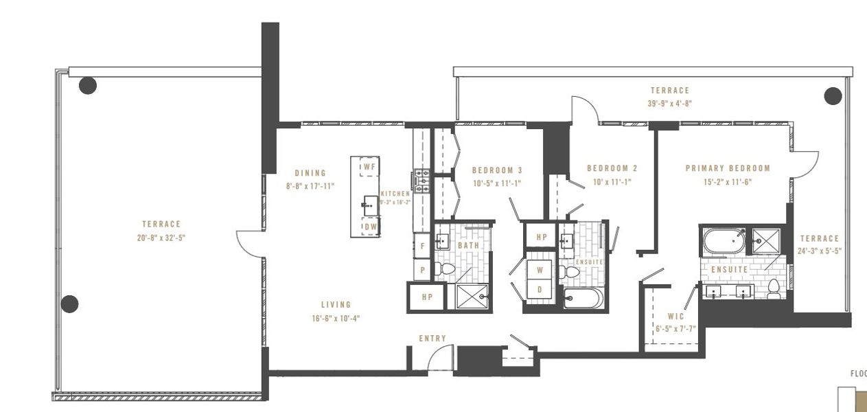 2D floor plan layout for the THE TREMONT by Amacon in Upton Residences, Denver, CO (Image 1).