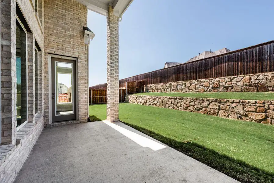 Exterior details and patio area of a home in Wellspring Estates, Celina (Image 3). Exterior details and patio area of a home in Wellspring Estates, Celina (Image 3).