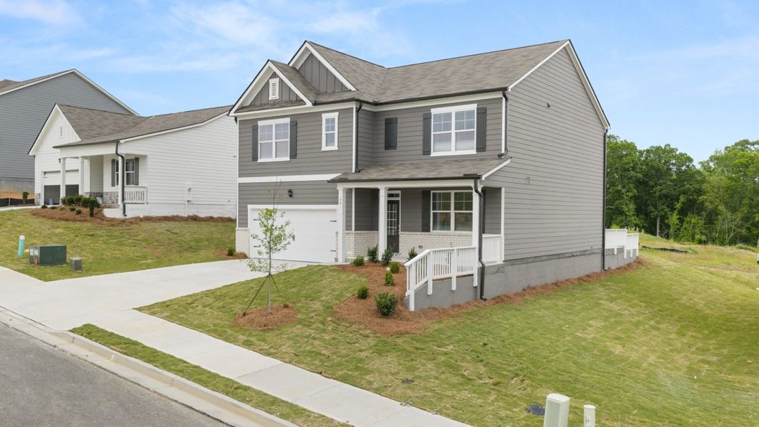 Representative exterior photo of a completed home built from the Hayden by D.R. Horton in Sheffield Highlands, Dallas, GA (Image 2). Representative exterior photo of a completed home built from the Hayden by D.R. Horton in Sheffield Highlands, Dallas, GA (Image 2).