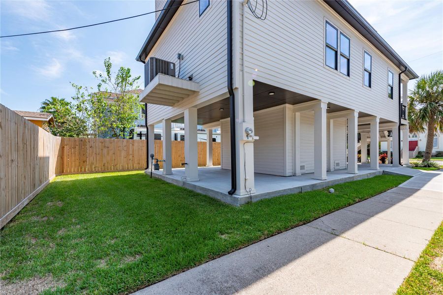 Exterior details and patio area of a home in , Galveston (Image 3). Exterior details and patio area of a home in , Galveston (Image 3).