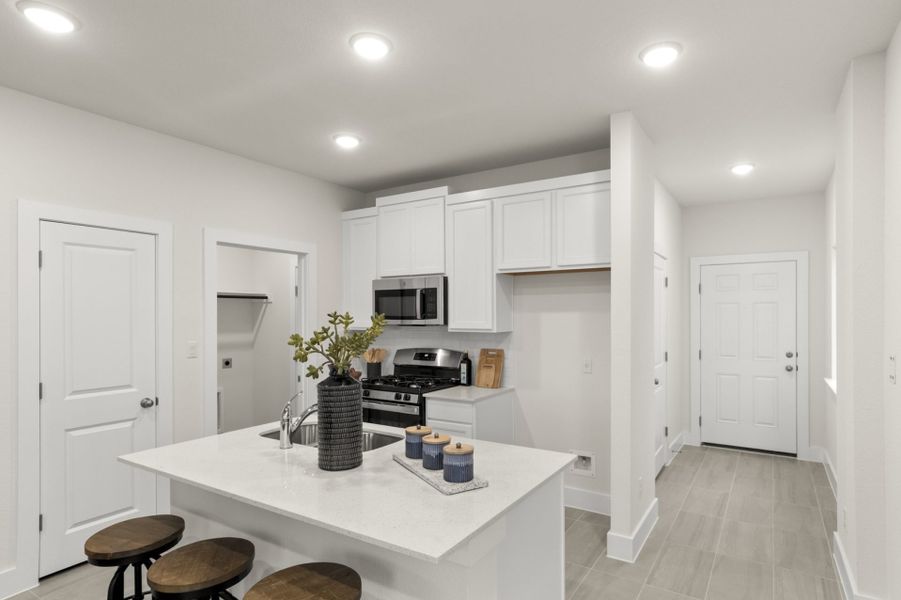 Representative furnished interior of a home built from the Brazos by Pacesetter Homes in Saddle Creek Twinhomes, Georgetown (Image 30).