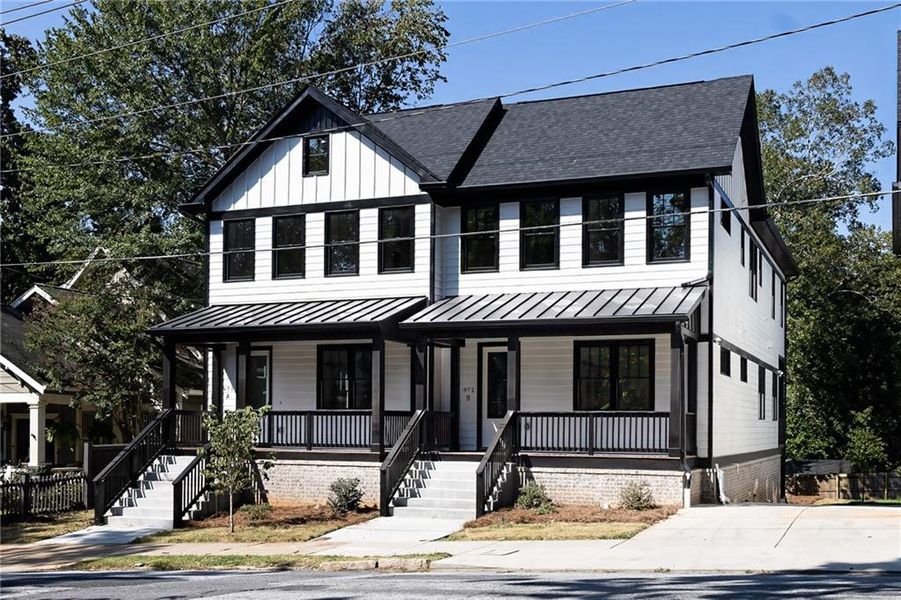 Front exterior of a new home in , Atlanta, GA, highlighting curb appeal (Image 22).