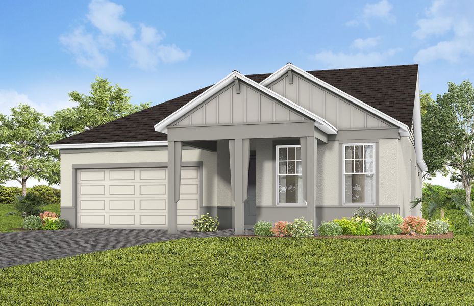 Representative exterior photo of a completed home built from the Garnet by Pulte Homes in Lakehaven Estates, Clermont, FL (Image 2). Representative exterior photo of a completed home built from the Garnet by Pulte Homes in Lakehaven Estates, Clermont, FL (Image 2).