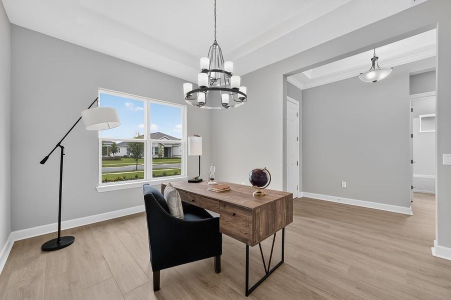 Representative furnished interior of a home built from the Ambra by Taylor Morrison in Center Lake Ranch Community Group Page, St. Cloud (Image 19).
