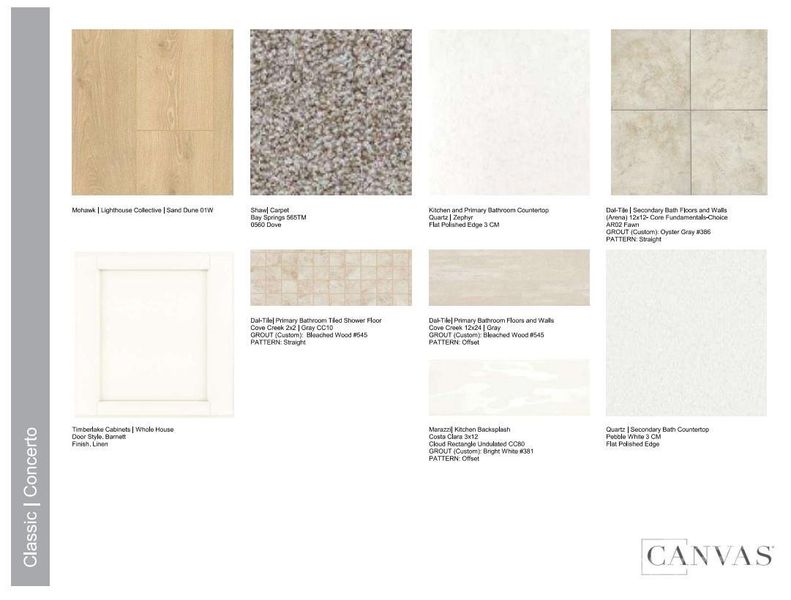 Design Selections. Home is currently under construction, selections subject to change.