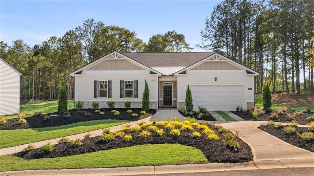 Front exterior of a new home in Jackson Landing, Jefferson, GA, highlighting curb appeal (Image 2).