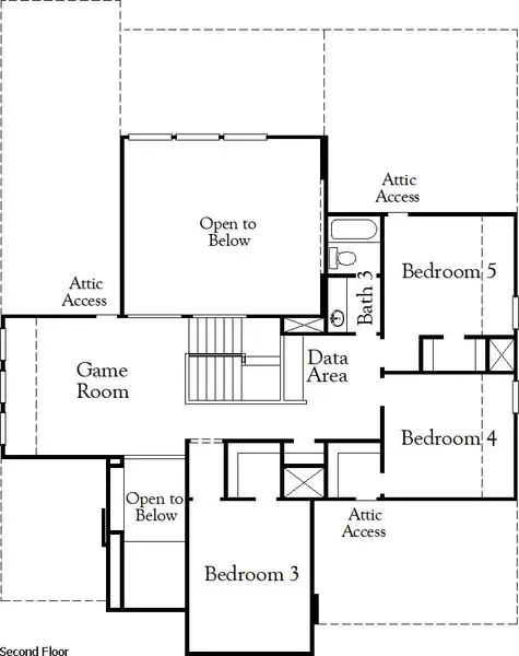 2D floor plan layout of this home in Pecan Square, Northlake, TX (Image 6).