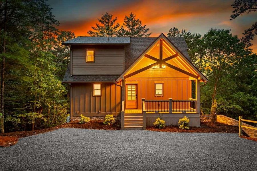 Front exterior of a new home in , Mineral Bluff, GA, highlighting curb appeal (Image 30). Front exterior of a new home in , Mineral Bluff, GA, highlighting curb appeal (Image 30).