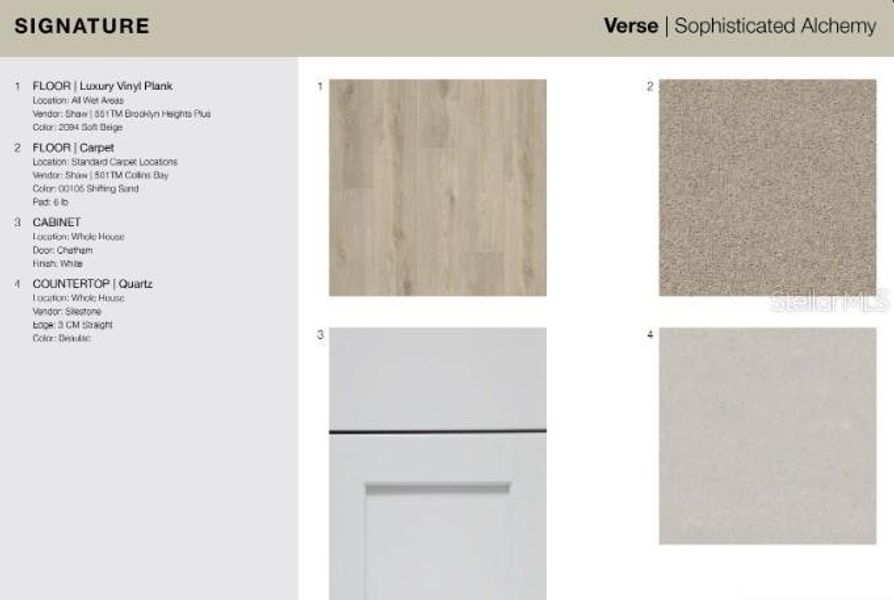 Sample of building materials used in homes in The Towns at Skye Ranch, Sarasota (Image 13).