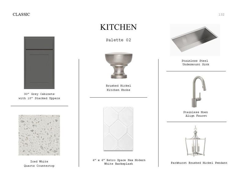 Classic Look Palette 2: Kitchen Selection Sheet (*Artist rendering used for illustration purposes only.)