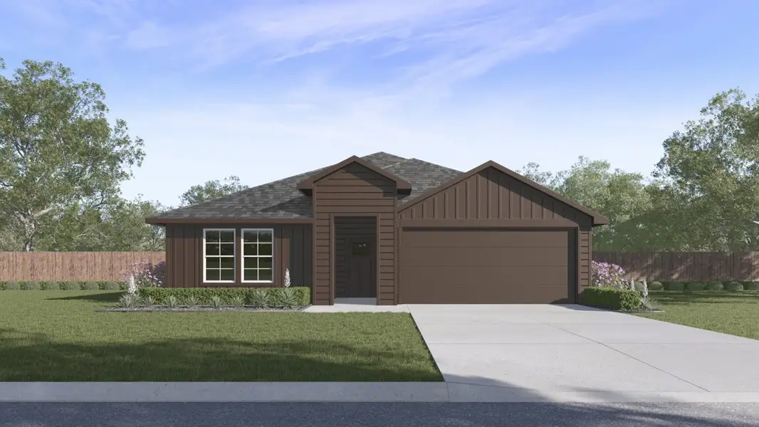 Front exterior of a new home in Waverly Estates, Josephine, TX, highlighting curb appeal (Image 1). Front exterior of a new home in Waverly Estates, Josephine, TX, highlighting curb appeal (Image 1).