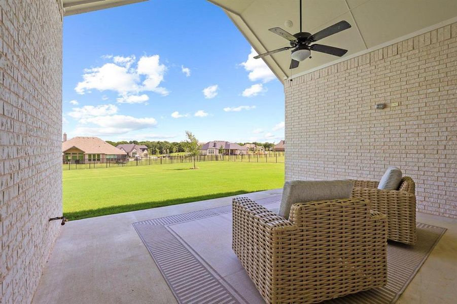 Exterior details and patio area of a home in The Meadows, Gunter (Image 23). Exterior details and patio area of a home in The Meadows, Gunter (Image 23).