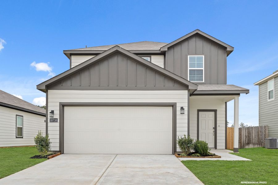 A house with a garage. A house with a garage.