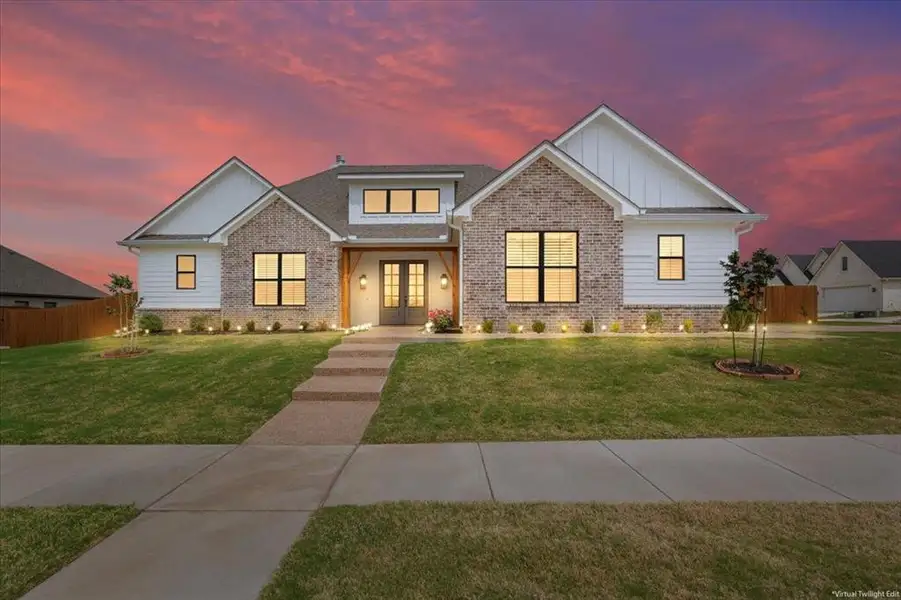 Front exterior of a new home in , Woodway, TX, highlighting curb appeal (Image 1). Front exterior of a new home in , Woodway, TX, highlighting curb appeal (Image 1).