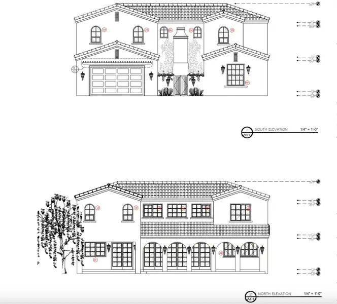 Frontal and Rear Elevations
