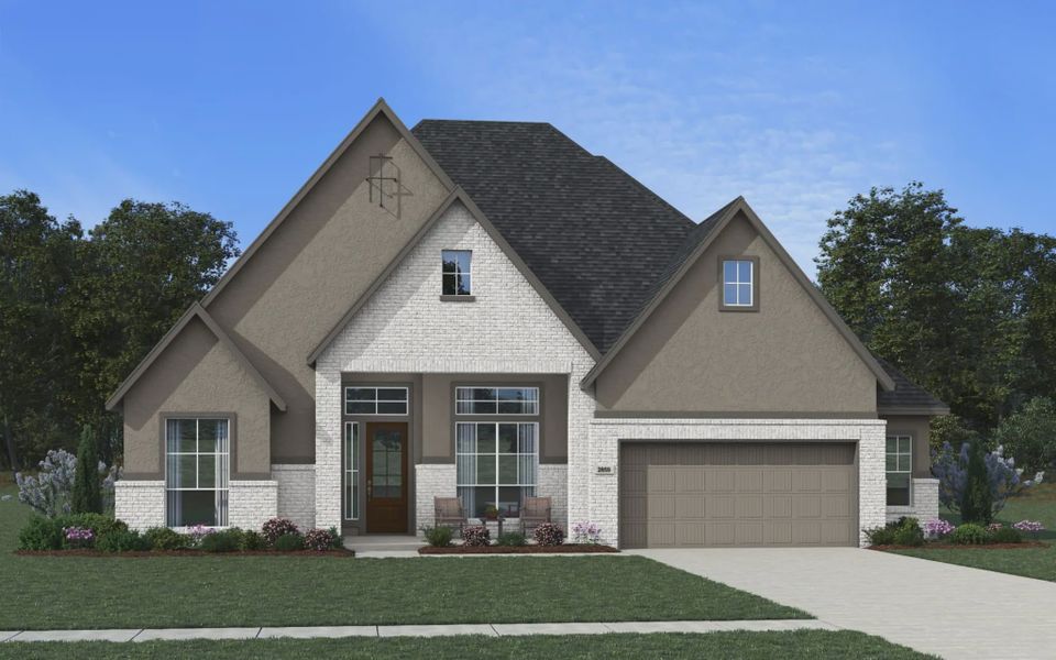 Representative exterior photo of a completed home built from the Asheville by Chesmar Homes in Prominence 60's, San Antonio, TX (Image 3).