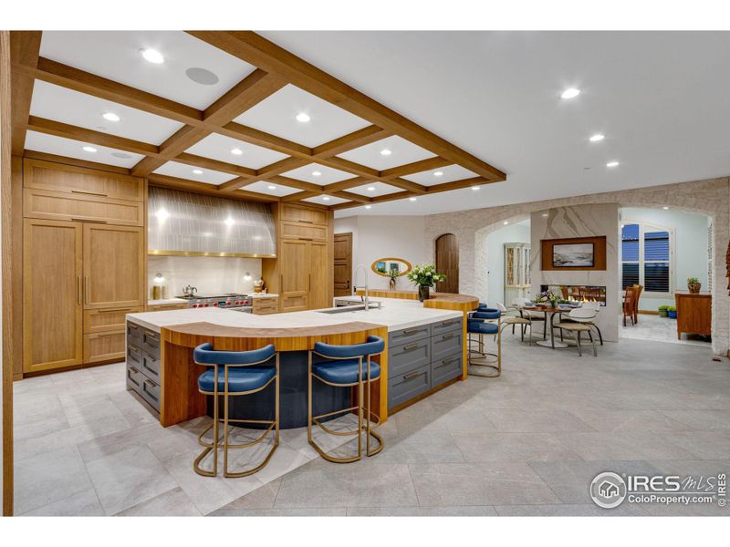 4" thick end grain butcher block white oak eating counters with integrated white oak legs.