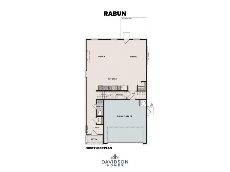 2D floor plan layout for the The Rabun A by Davidson Homes LLC in Bailey Park, Fayetteville, TN (Image 3).