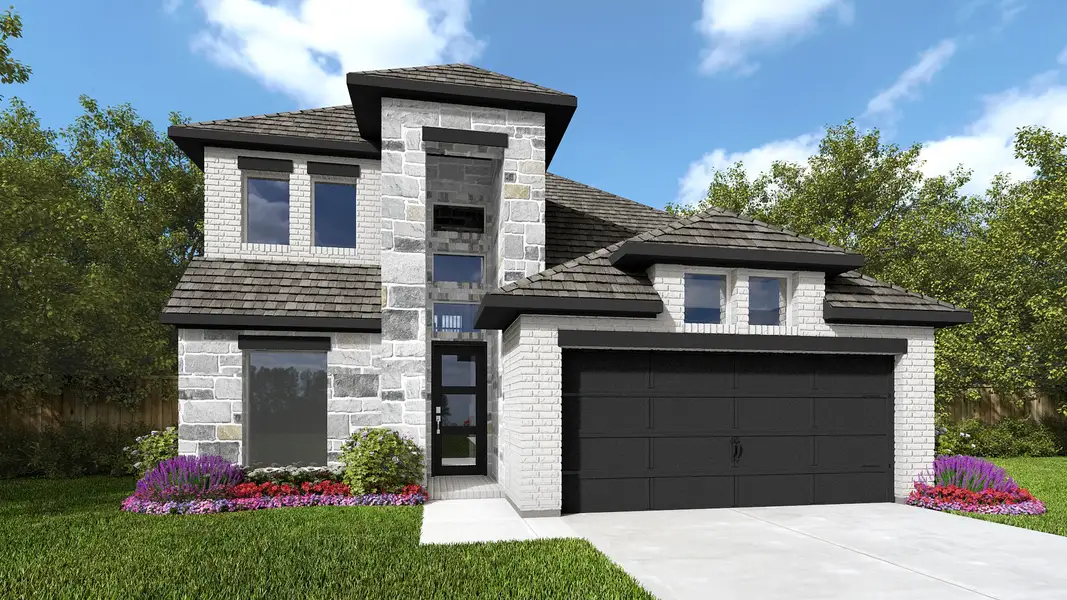 Representative exterior photo of a completed home built from the 2527P by Perry Homes in Audubon, Pinehurst, TX (Image 3). Representative exterior photo of a completed home built from the 2527P by Perry Homes in Audubon, Pinehurst, TX (Image 3).