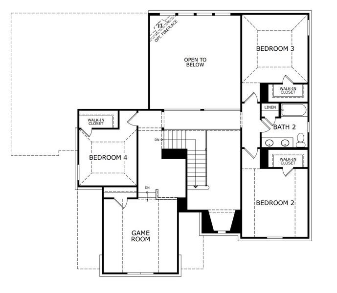 2D floor plan layout for the Concept 3115 by Landsea Homes in Massey Meadows, Midlothian, TX (Image 3).