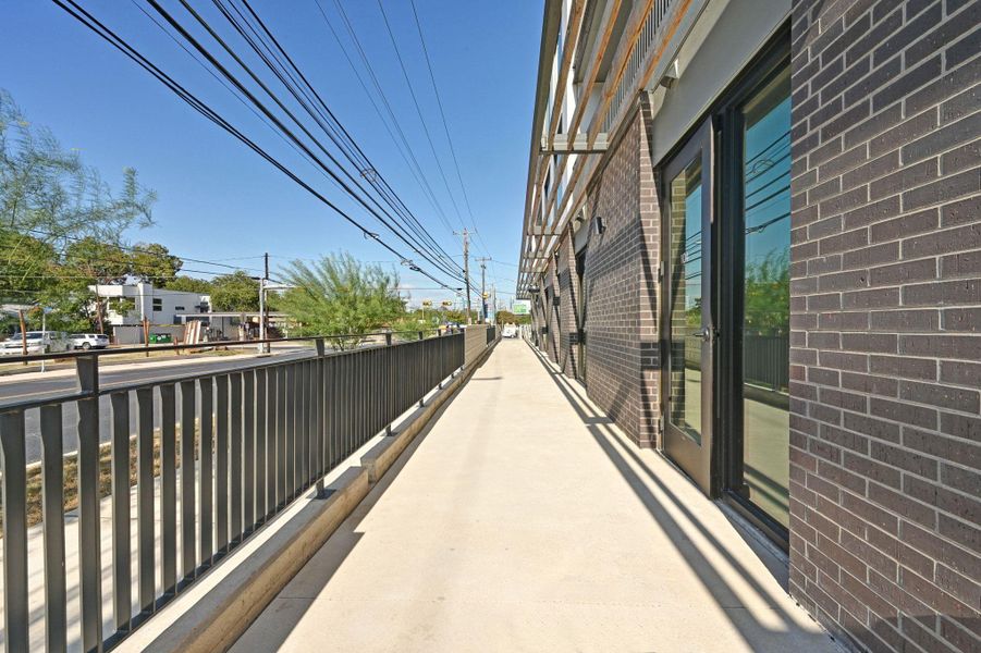 Exterior details and patio area of a home in One Oak, Austin (Image 2).