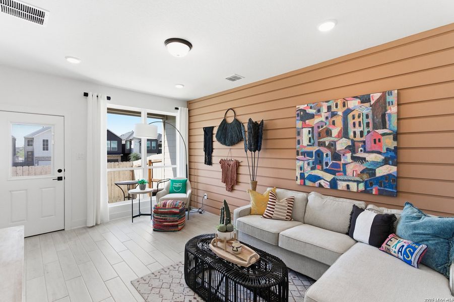 Furnished interior view inside a new home in Centero at Stone Oak, San Antonio (Image 23).