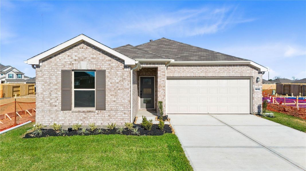 Front exterior of a new home in Olympia Falls, Fresno, TX, highlighting curb appeal (Image 1). Front exterior of a new home in Olympia Falls, Fresno, TX, highlighting curb appeal (Image 1).