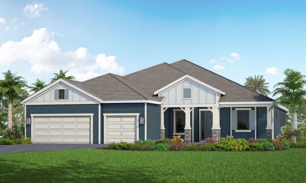 Representative exterior photo of a completed home built from the Savannah 2 by Neal Communities in Grand Park, Sarasota, FL (Image 15).