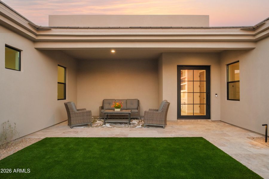 Welcoming front courtyard Morning Vista