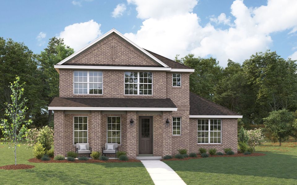 Representative exterior photo of a completed home built from the Granbury by Mattamy Homes in Bridges at Preston Crossings, Gunter, TX (Image 5). Representative exterior photo of a completed home built from the Granbury by Mattamy Homes in Bridges at Preston Crossings, Gunter, TX (Image 5).